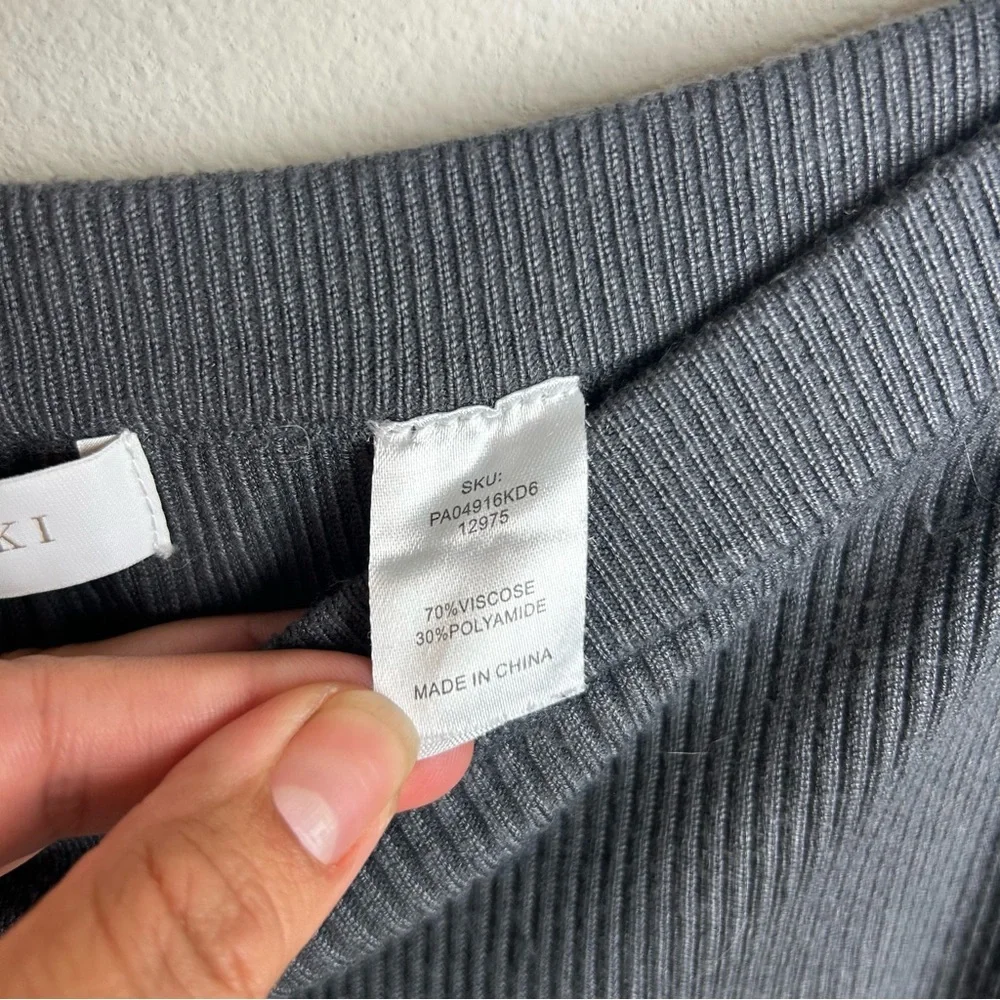 MESHKI Gray Ribbed Flare thick knit pants size: XXXL - Picture 7 of 8